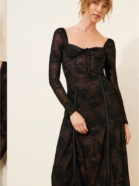 Moon River | Dresses | Nwt Moon River Sweetheart Neck Flared Long Sleeve  Ribbed Sweater Midi Dress | Poshmark